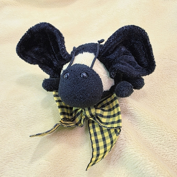 Bearington Collection Bumble Bee Lovey Snuggler Security Blanket Satin Trim Back - Picture 2 of 10